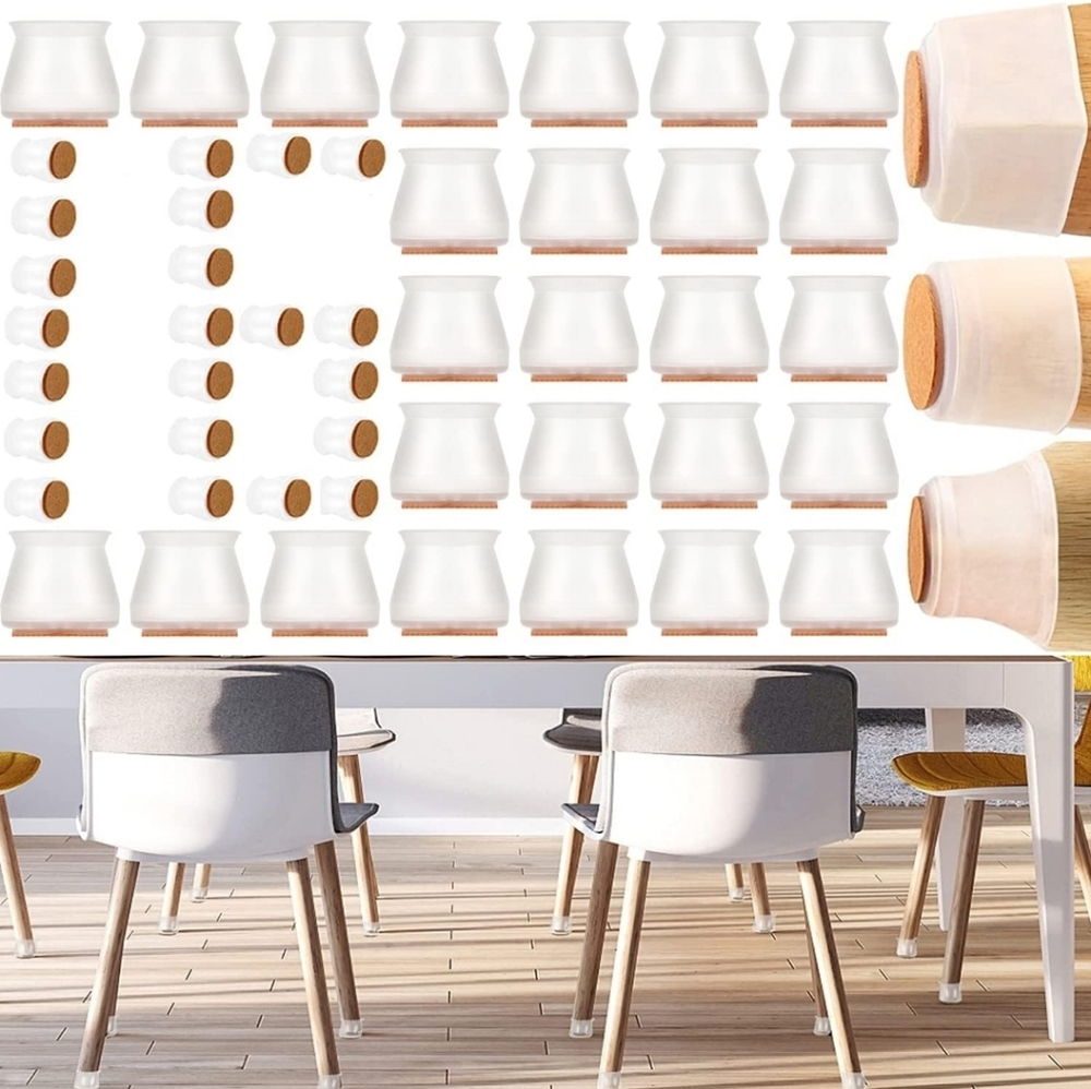 Silicone Chair Leg Floor Protectors 16 Pc New